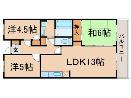 サニーコート高松(3LDK/3階)の間取り写真