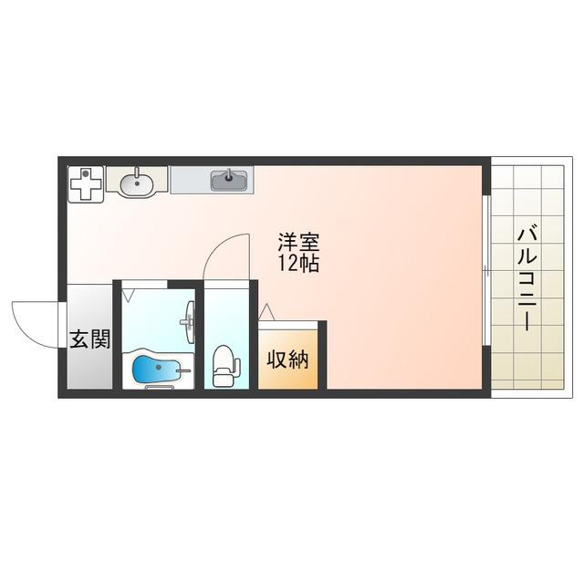 フラッグス肥後橋(ワンルーム/3階)の間取り写真