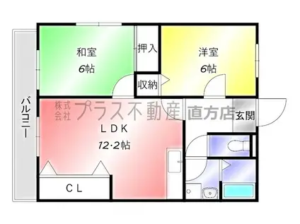 グリーンピースI(2LDK/3階)の間取り写真