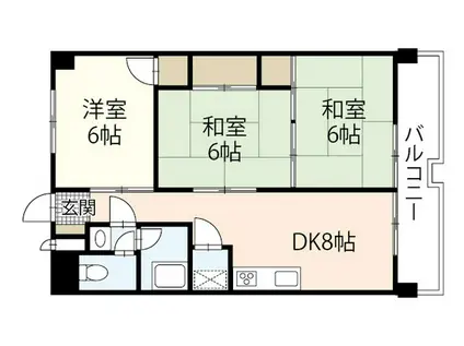 飯田ビル(3DK/5階)の間取り写真