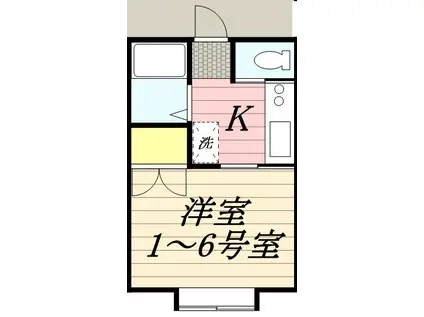 アンシャム・アポロ(1K/1階)の間取り写真