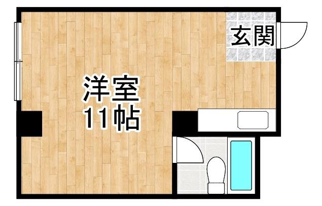 八千代ヒルズ(ワンルーム/2階)の間取り写真