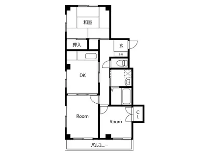 寺内マンション3(3DK/3階)の間取り写真
