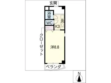 HARAX築地(1K/5階)の間取り写真