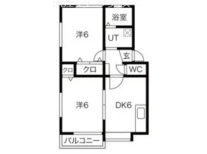 アネックス坂本(2DK/2階)の間取り写真