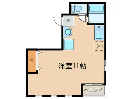 クレール二見町(ワンルーム/2階)の間取り写真