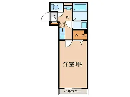 K′S CITY鶴瀬西(1K/1階)の間取り写真
