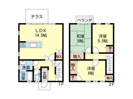 ガーデンハウス(3LDK/1階)の間取り写真
