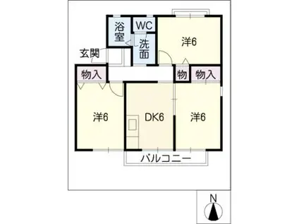 BONDS 南棟(3DK/2階)の間取り写真