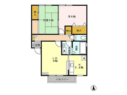 スターブルA(2LDK/2階)の間取り写真