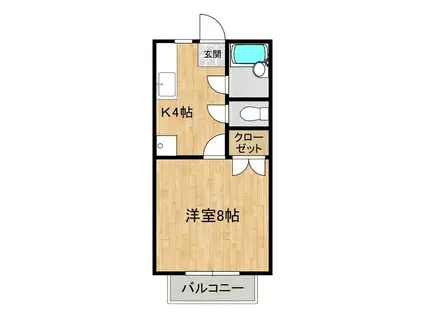 パークレジデンス(1K/2階)の間取り写真