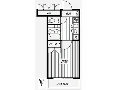 ソアブール西早稲田(1K/4階)の間取り写真
