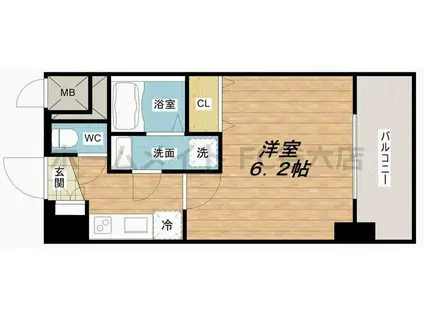 エスリード松屋町グレイス(1K/9階)の間取り写真