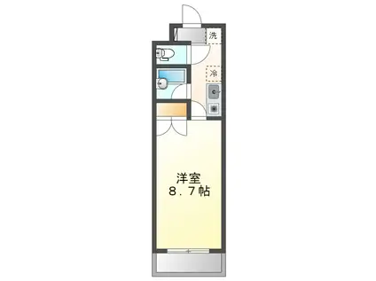 レジデンスK(1K/3階)の間取り写真