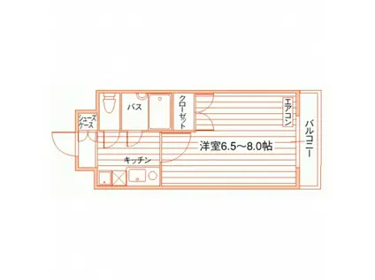 シャルマン・ソネット(1K/7階)の間取り写真
