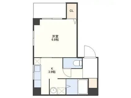 フレックス川口(1K/6階)の間取り写真