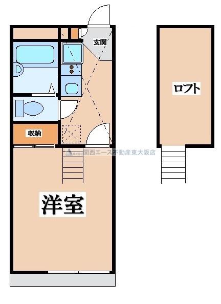 レオパレスプレミールI(1K/2階)の間取り写真