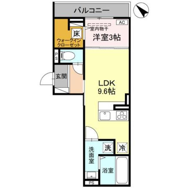 プレミアステイツY(1LDK/1階)の間取り写真