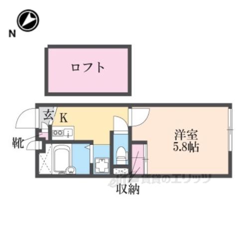 レオパレス ヴィラージュ長洲2(1K/2階)の間取り写真