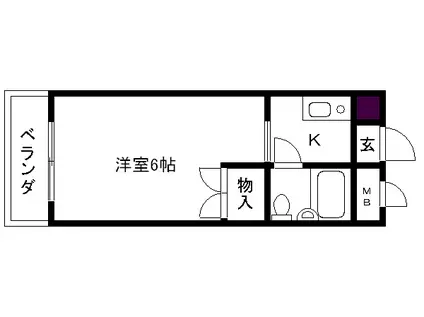 フローレンス弥刀(1K/3階)の間取り写真