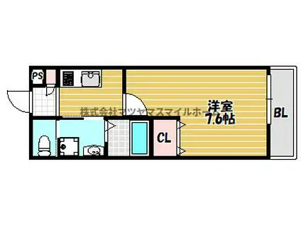 ALEGRIA古川橋II(1K/2階)の間取り写真