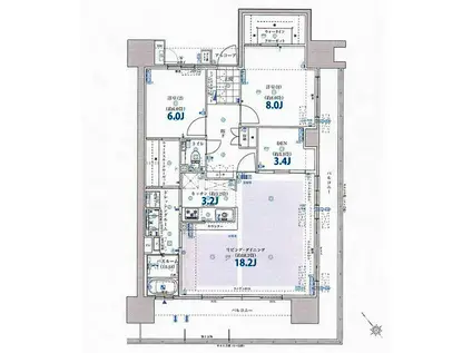 サーパス清水台グランゲート(2SLDK/13階)の間取り写真