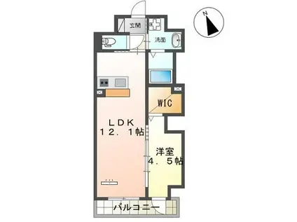 ティアラ本町(1LDK/5階)の間取り写真