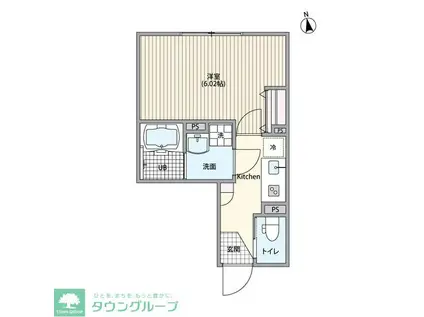 エルファーロ笹塚III(1K/1階)の間取り写真