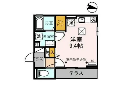 LIGHT SNOW GRASS(ワンルーム/2階)の間取り写真