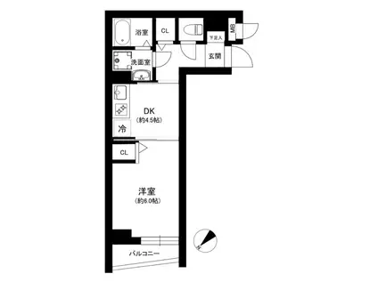 クリアル落合南長崎(1DK/1階)の間取り写真