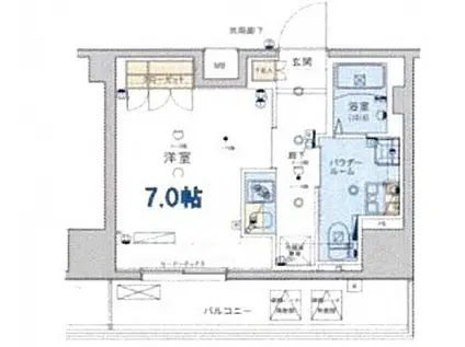 ジェノヴィア東日本橋駅前グリーンヴェール(1K/13階)の間取り写真