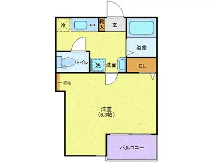 プリヴィア笹塚(1K/2階)の間取り写真