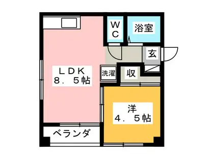 第2木戸ビル(1LDK/2階)の間取り写真