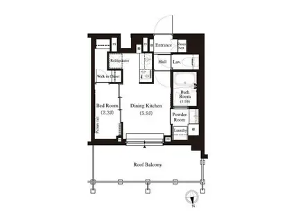 アーバンパーク江古田の森(1DK/5階)の間取り写真