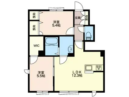 東武伊勢崎線 剛志駅 徒歩22分 2階建 築9年(2LDK/1階)の間取り写真