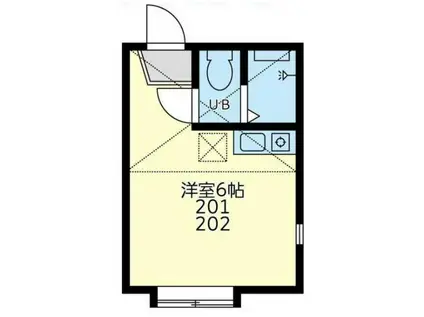 ユナイト小机アリシアの瞳(ワンルーム/2階)の間取り写真
