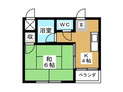 サンアイハイツ(1K/1階)の間取り写真