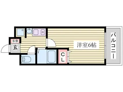 S-FORT神戸三宮北(1K/8階)の間取り写真