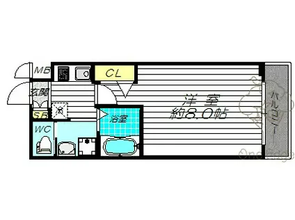 ビガーポリス397MCOURT天神橋(1K/7階)の間取り写真