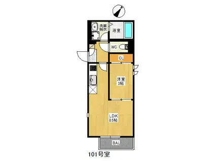 GRANDTIC 雑餉隈(1LDK/1階)の間取り写真