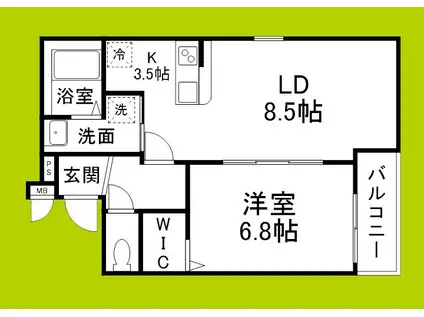 フジパレス大和田II番館(1LDK/2階)の間取り写真