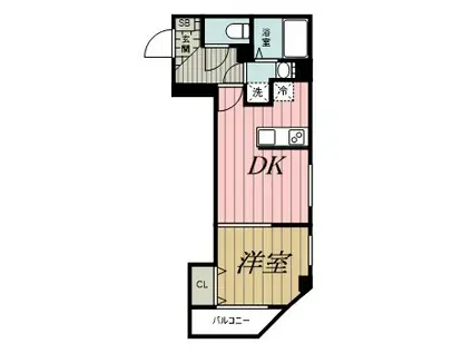 カイテキースV(1DK/3階)の間取り写真