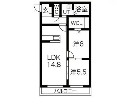 パストラーレ(2LDK/3階)の間取り写真
