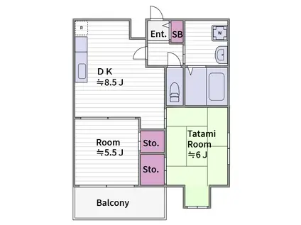 クリエイトヒルズ(2DK/4階)の間取り写真