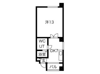 パークサイドオザワ(1DK/7階)の間取り写真