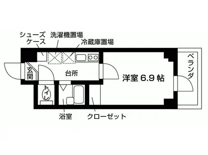 アヴァンセクール町屋(1K/4階)の間取り写真