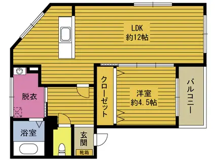 第2東海ビル(1LDK/2階)の間取り写真