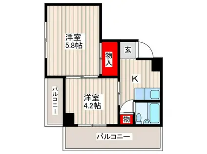 パークヒル I・M(2K/6階)の間取り写真