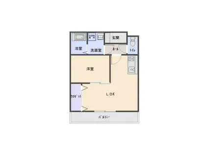 プチメゾン柿の木(1LDK/2階)の間取り写真