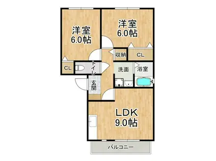 フレマリール垂水(2LDK/1階)の間取り写真